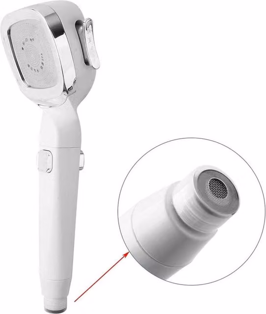 SPETLEK High Pressure Shower Head with 4 Modes and Anti-Limescale Function in Matt White