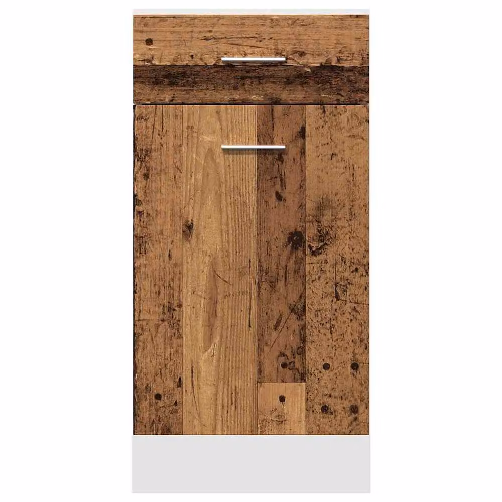 Berkfield Home Lyon Old Wood Bottom Cabinet with Drawer, Brown, W/D/H: 40 x 46 x 81.5 cm – 3