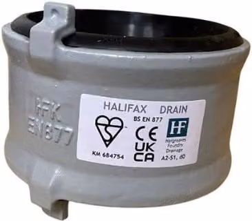 Halifax Cast Iron Drainage Push Fit Coupling in Grey, 150mm