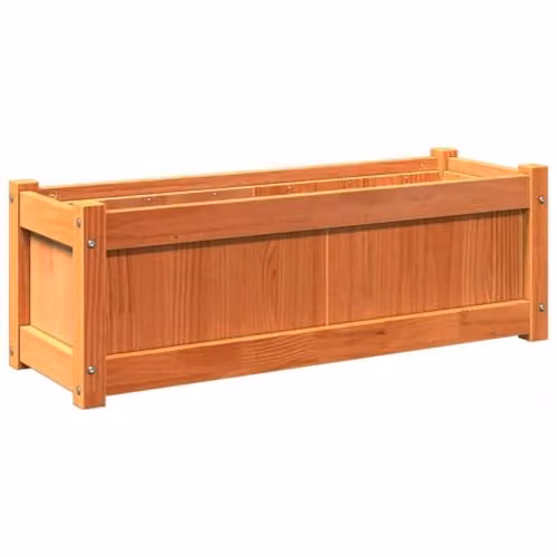 vidaXL Solid Wood Pine Garden Planter Tub, Brown, W: 90 cm, D: 31 cm, H: 31 cm