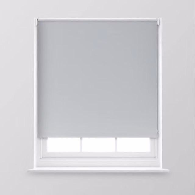 A.Unique Home Premium Trimmable Thermal Blackout Roller Window Blind, Grey, W: 60 cm, H: 170 cm