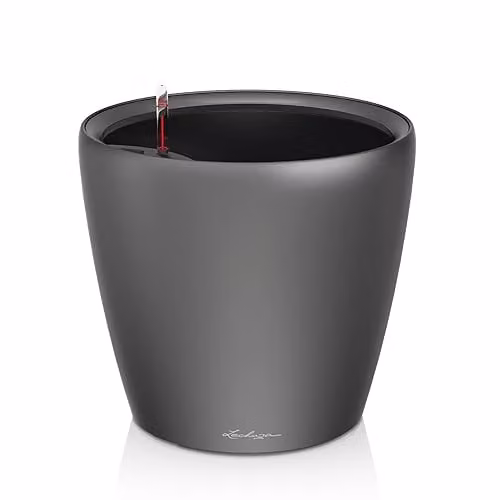 Lechuza Classico 43 LS Self Watering Plastic Planter in Charcoal Metallic, D43 x H40 cm – 1