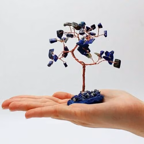 KDMD Sodalite Gemstone Bonsai Tree with Blue Agate Base (35 Stones) – 3