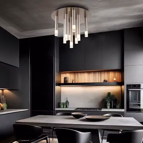 Globo Lighting Modern Semi Flush Ceiling Lamp in Grey and Silver with 9x G9 Bulbs, Height: 29.6 cm – 4