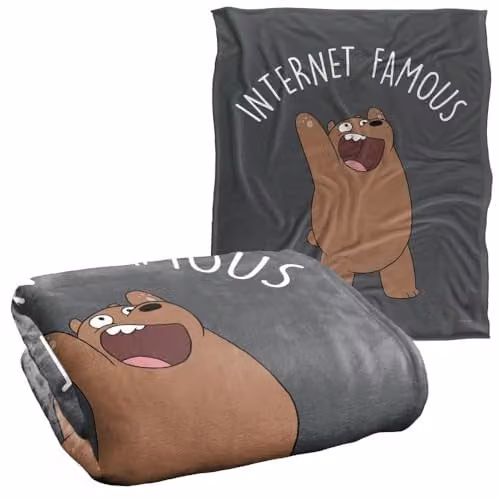 Cartoon Network We Bare Bears Silky Touch Super Soft Fleece Throw Blanket, White, W/D/H: 152 x 127 cm – 2