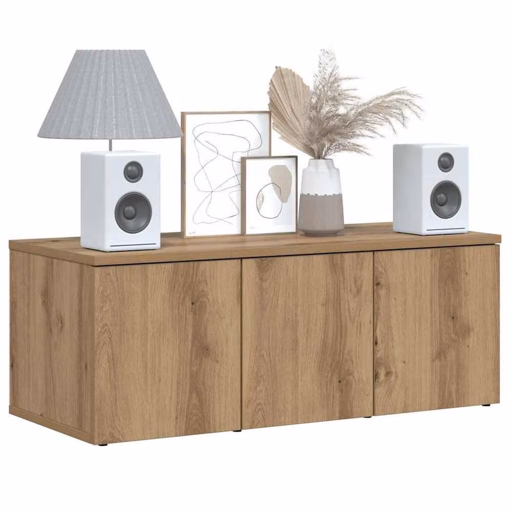 Berkfield Home Artisan Oak TV Cabinet in Brown, W/D/H: 80 x 34 x 30 cm – 3