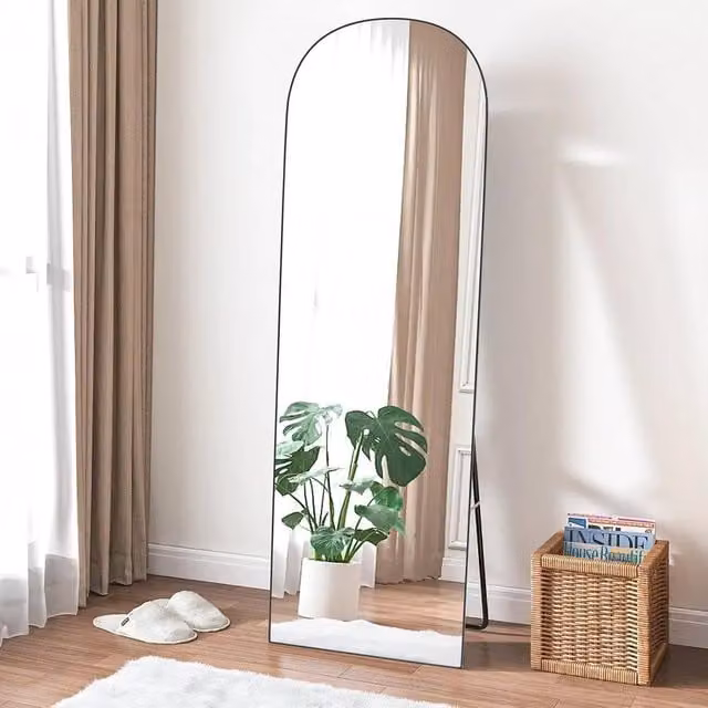 Gartistgo Modern Full Length Rectangular Mirror in Black, H 162 cm x W 52 cm – 1