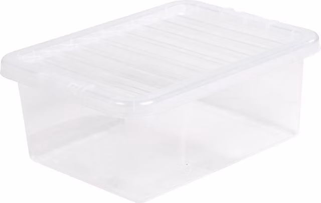 Wham Crystal Transparent Plastic Storage Box with Lid, 17l