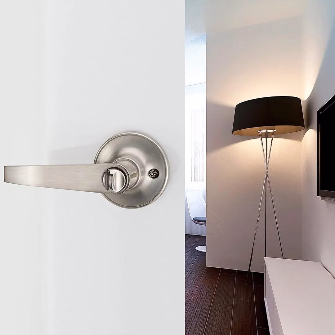 SPETLEK Home Entry Lever Three-Handle Door Lock Set in Silver Stainless Steel – 3