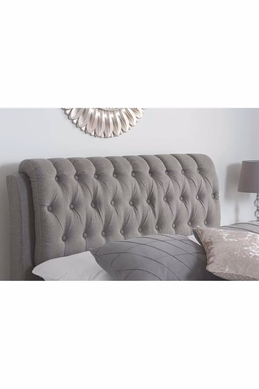 Birlea Valentino Upholstered Fabric Storage Bed Frame with Drawers, Grey, 180 x 200 cm – 2