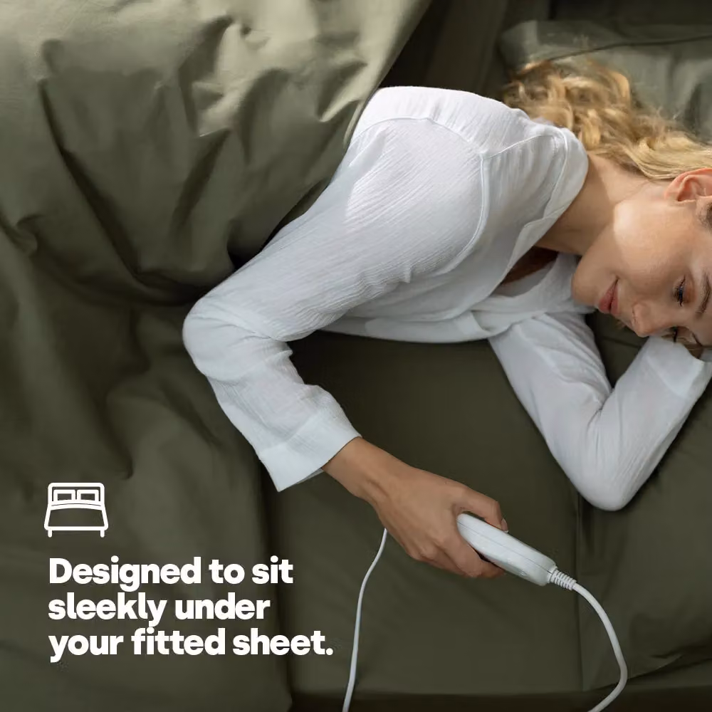 LIVIVO Dual-Control Electric Under-Blanket in White, W/D/H: 180 x 200 cm – 5