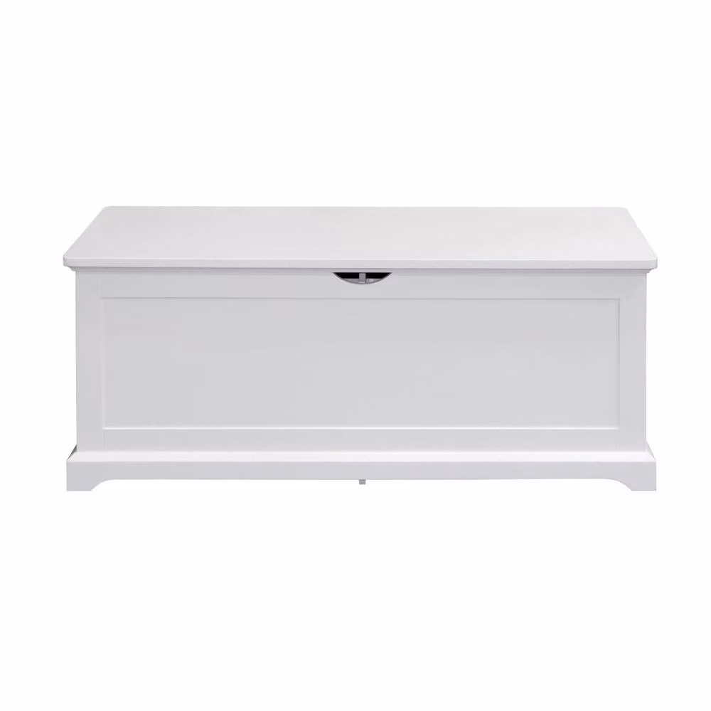 Home Source Bromwell Wooden Storage Box and Bedroom Blanket Chest, White, W: 112.0 cm, D: 45.0 cm, H: 40.0 cm – 3