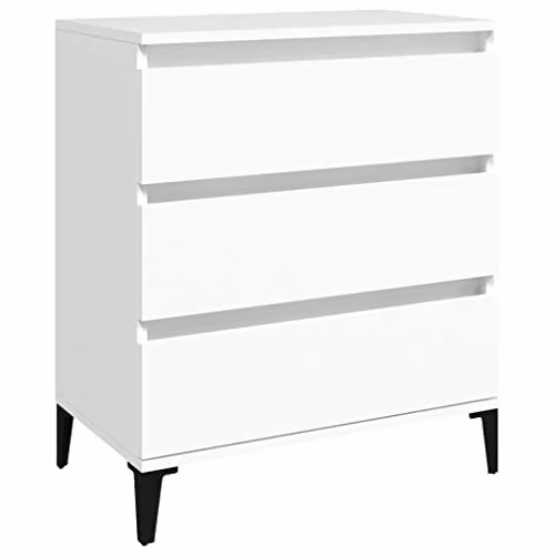 vidaXL White Minimalist Sideboard in Matt MDF, W/D/H: 60 x 35 x 70 cm
