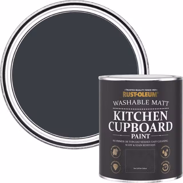 Rust-Oleum Kitchen Cupboard Paint Matt Anthracite Grey 750ml