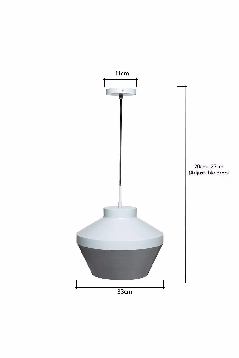 BHS Lighting Lexi Modern Grey Metal Suspended Ceiling Pendant Light – 3