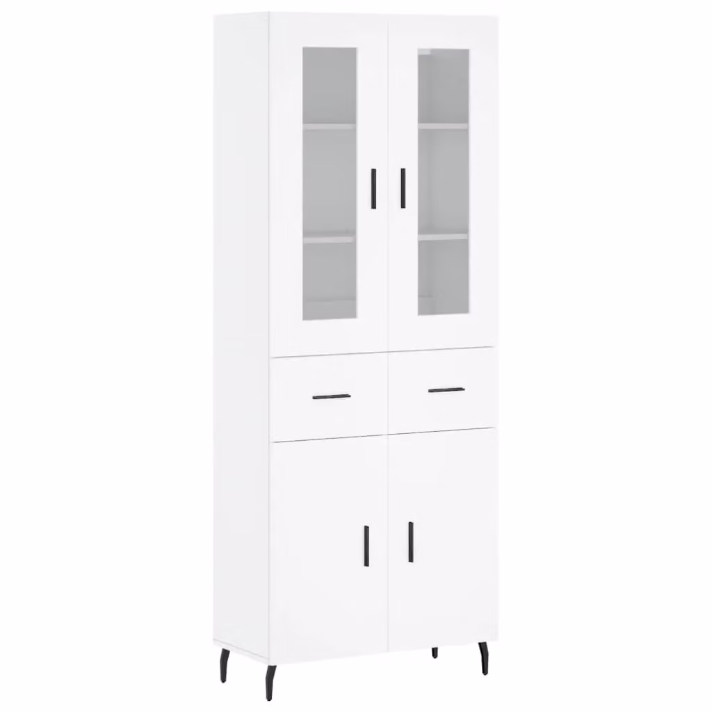 Berkfield Home Modern White Highboard with Internal Shelves, W/D/H: 69.5 x 34 x 180 cm – 2