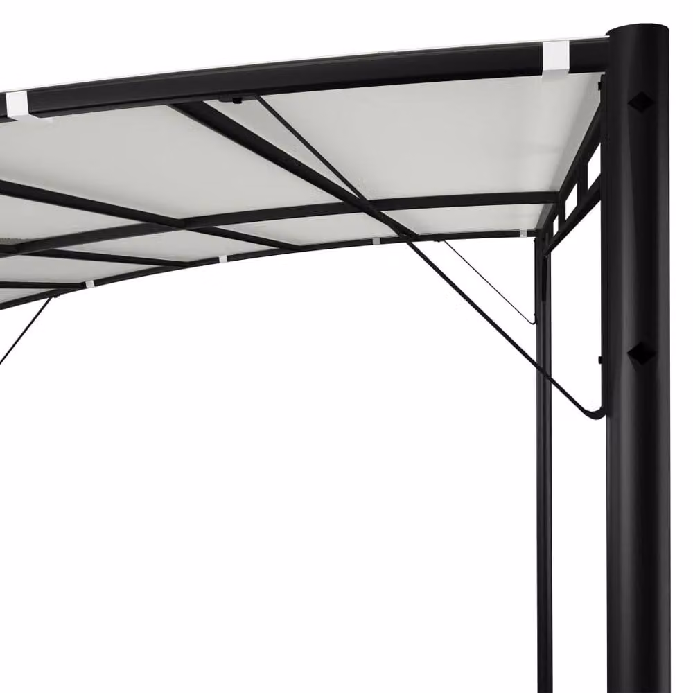 Berkfield Home Garden Sunshade Awning in Beige/White, W: 300 cm, D: 300 cm, H: 255 cm – 2