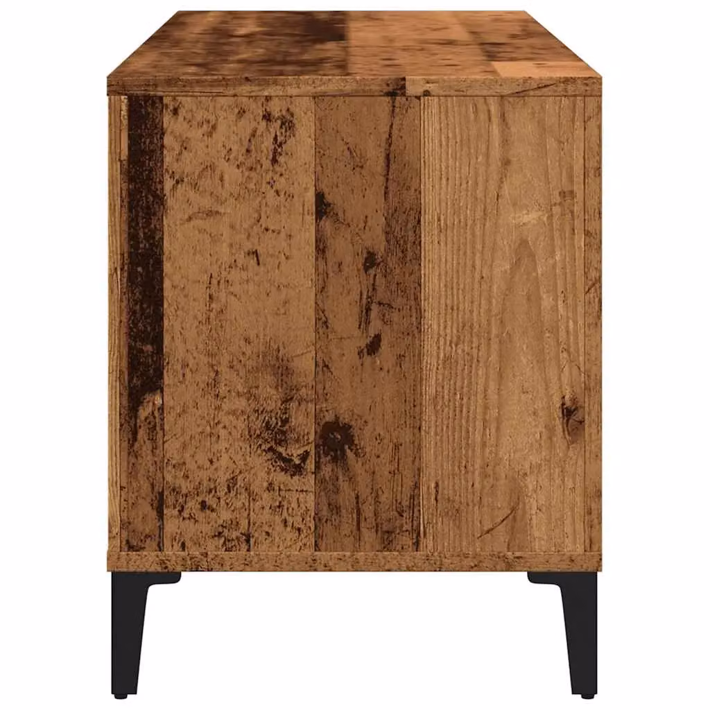 Berkfield Home Old Wood Record Cabinet in Brown, W/D/H: 100 x 38 x 48 cm – 4