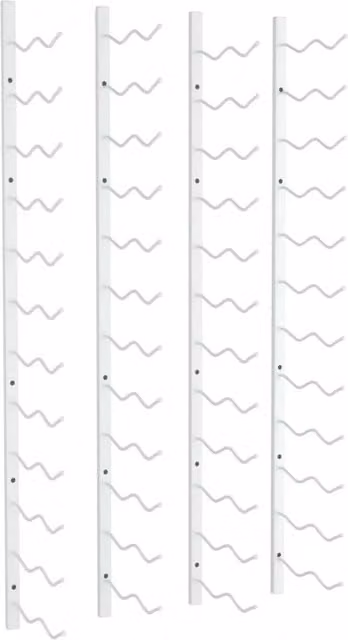 Berkfield Home Wall Mounted White Lacquered Metal Wine Rack for 24 Bottles, Set of 2