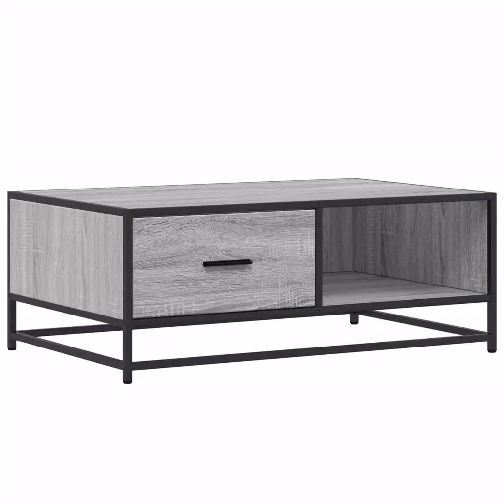 Berkfield Home Grey Sonoma Coffee Table with Metal Sled Base, W/D/H: 90 x 57 x 35 cm – 2