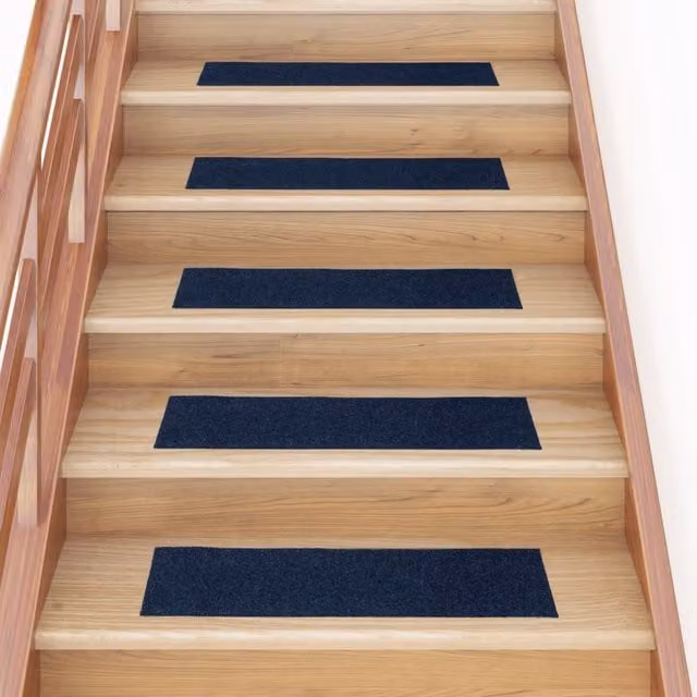 Berkfield Home Self-adhesive Rectangular Stair Mats, 15 Pieces, Blue, W: 76 cm x D: 20 cm – 1