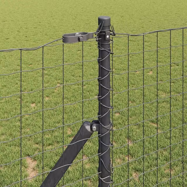 Berkfield Home 52 Pack Grey Galvanised Steel Round Fence Posts, H: 150 cm, Diameter: 32 mm