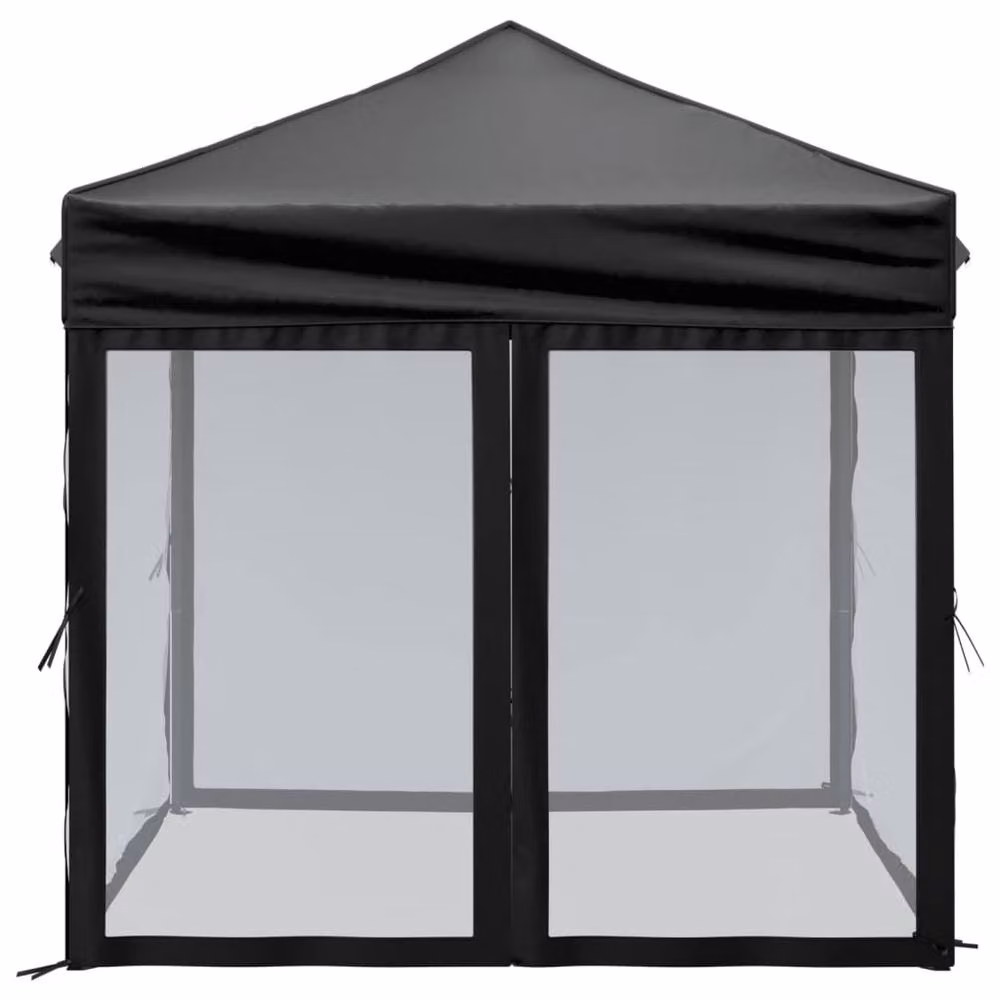 Berkfield Home Sturdy Folding Party Tent with Sidewalls, Black, 2 x 2 m – 3