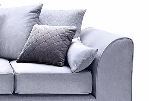 Abakus Direct Chicago L-Shaped Left Hand Facing Corner Sofa in Light Blue Velvet, W: 212 cm, D: 164 cm, H: 78 cm – 3