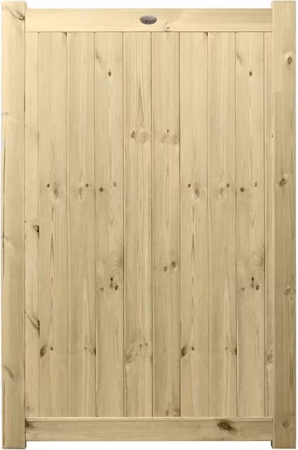 Premier Garden Supplies URBAN Interlocked Tongue Groove Pressure Treated Tanalised Garden Gate with Fully Boarded Top, W: 120 cm, H: 180 cm