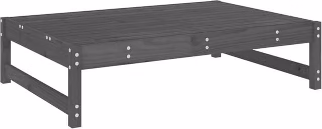 Berkfield Home Rustic Grey Garden Footstool in Solid Pine, W: 120 cm, D: 80 cm – 1