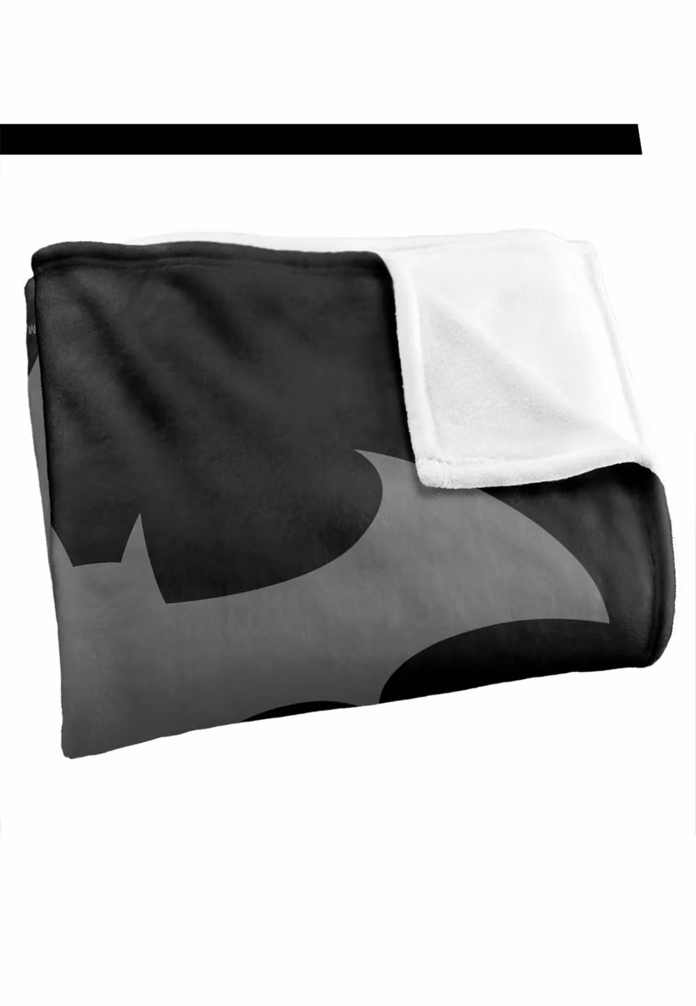 DC Comics Batman Hush Logo Fleece Blanket in White and Black, W: 152 cm, D: 127 cm – 2