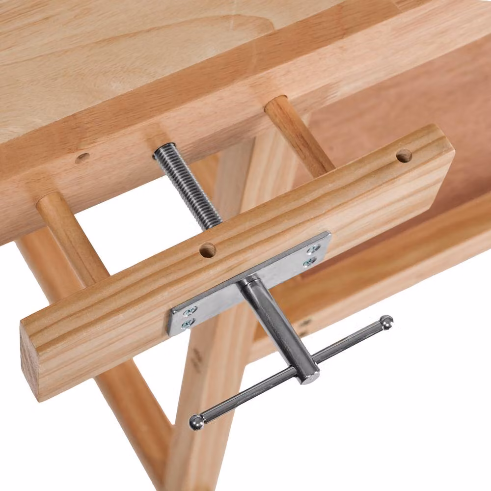 tectake Woodworking Bench with 2 Vices, Drawer and Shelf, Brown – 2