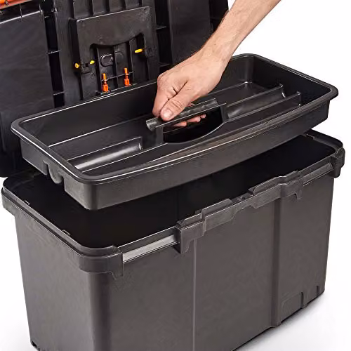 VonHaus Stackable Wheeled Tool Box with Inserts, Black – 4