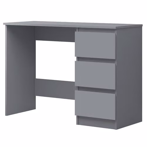 FWStyle Matt Dark Grey 3 Drawer Dressing Table W/D/H: 99 x 40 x 72 cm