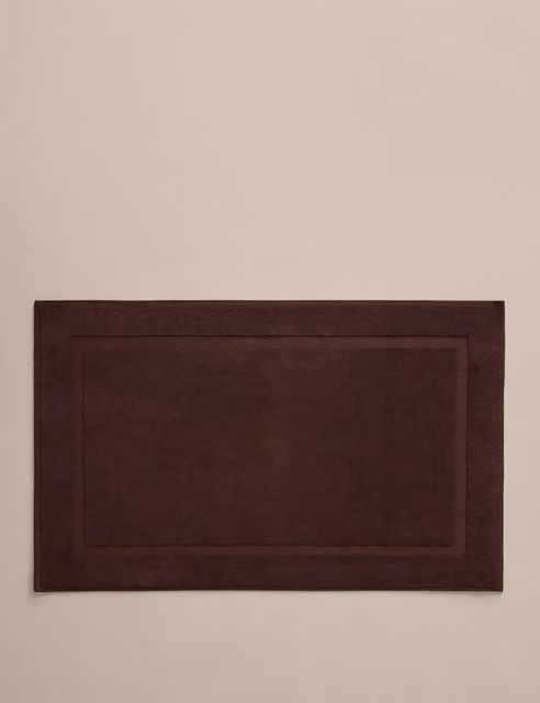M&S Luxury Egyptian Cotton Non-Slip Bath Mat in Brown