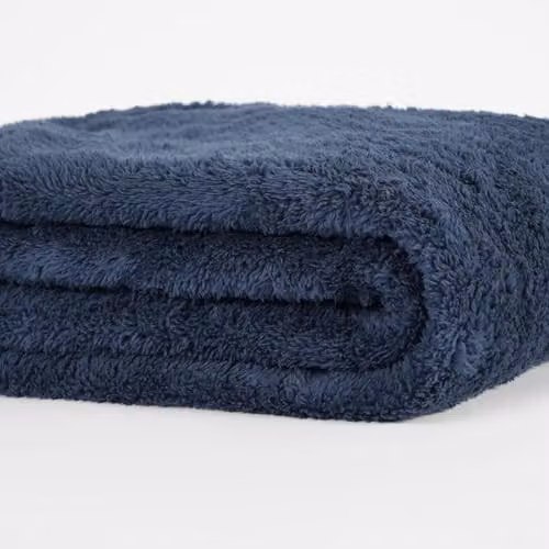 OHS Navy Blue Teddy Fleece Throw Blanket, W/D/H: 200 x 240 cm – 2