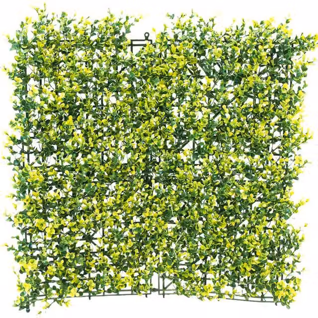 Primrose Light Buxus Artificial Garden Patio Hedge Panel, Green