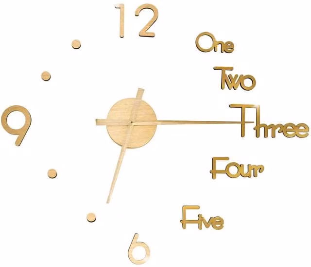 Berkfield Home Modern Gold 3D Geometric Analog Wall Clock, Diameter: 100 cm