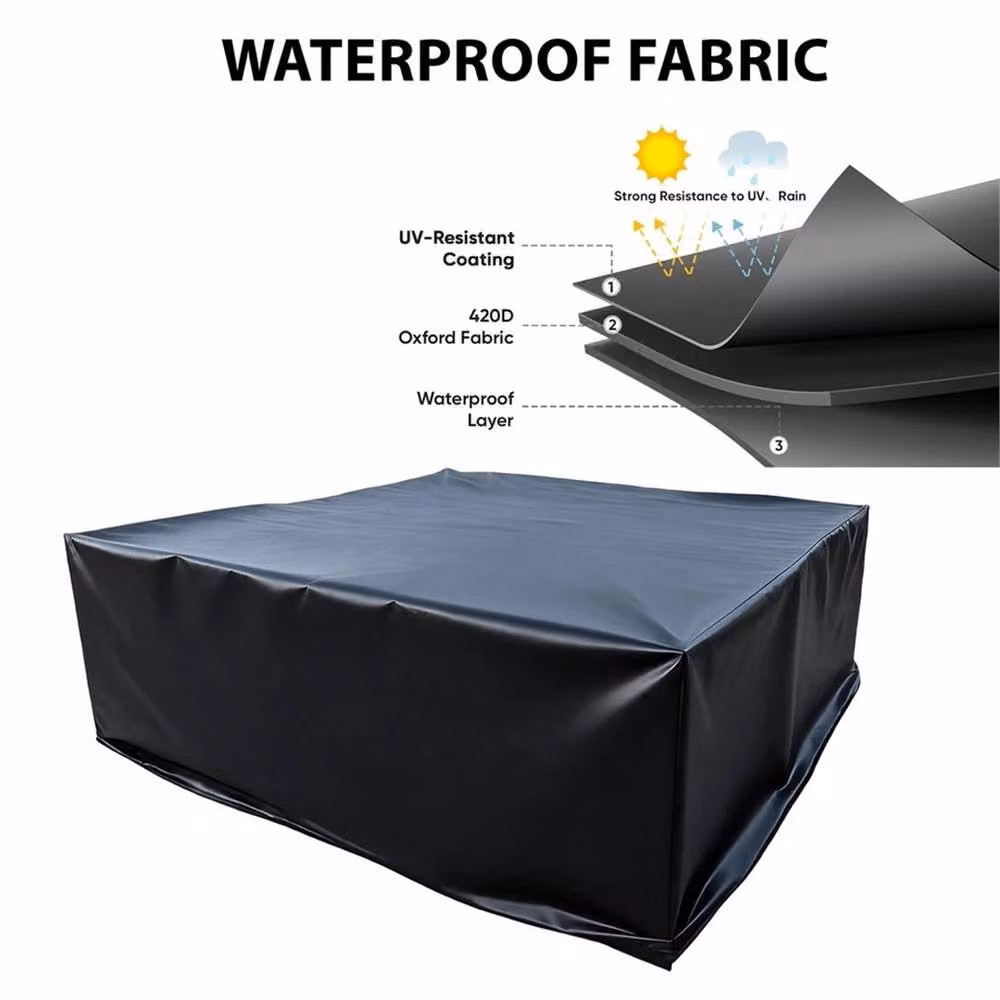 NESTLUNE Waterproof Black Outdoor Garden Furniture Cover – 5