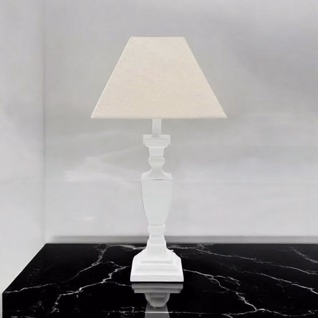 Minster Table Lamp and Shade in White, W/D/H: 20 x 20 x 43 cm – 1