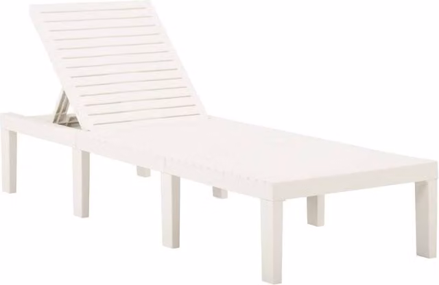 Berkfield Home White Plastic Sun Lounger with Adjustable Headrest