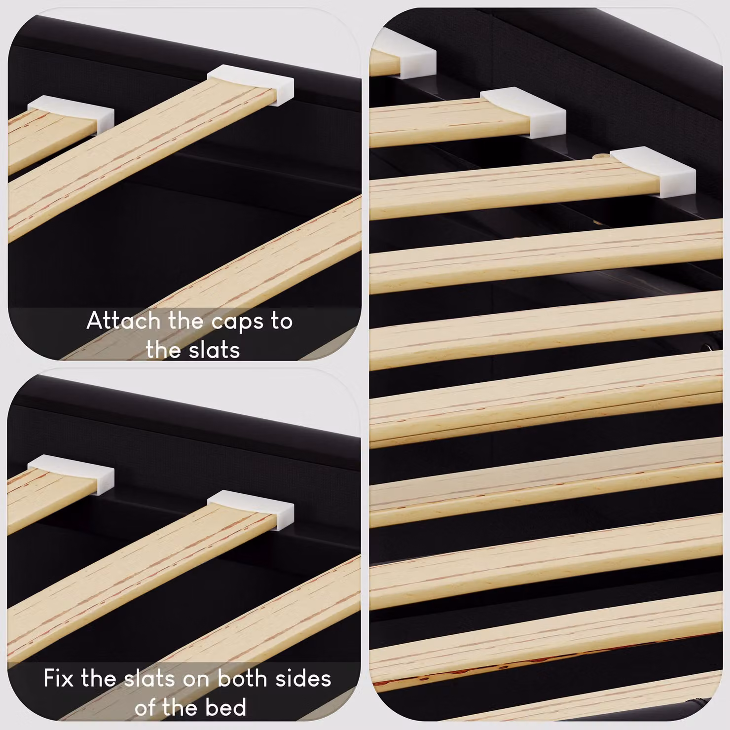 Vida Designs Lisbon Single Upholstered Faux Leather Bed Frame with Storage in Black – 4