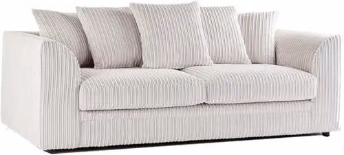 Bliss Furniture Dylan 3-Seater Jumbo Cord Scatter Back Sofa in Beige