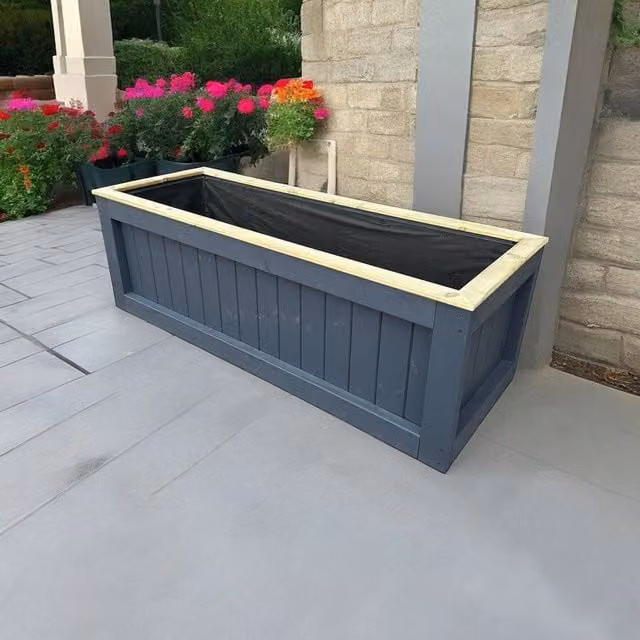 Buttercup Farm Kent Garden Wooden Raised Bed Planter in Blue, Black, Gold or Grey, W: 40 cm, D: 90 cm, H: 40 cm