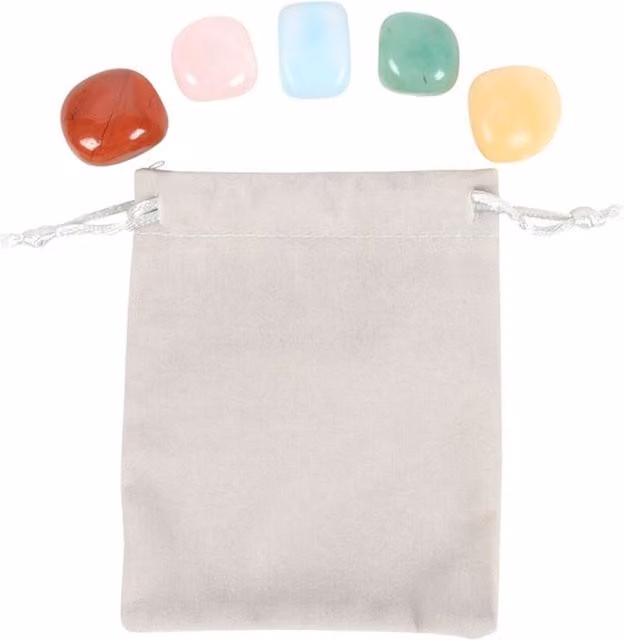 KDMK Organic Cancer Crystal Tumblestone Set for Love and Balance in Multicolour and Yellow