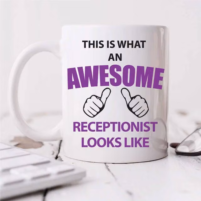 60 Second Makeover Limited This Is What An Awesome Receptionist Looks Like Ceramic Mug in White