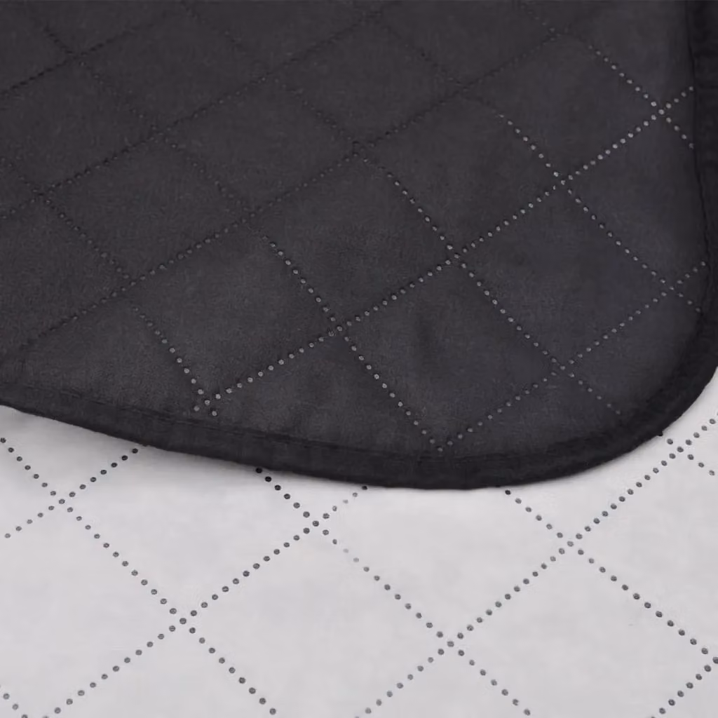 Berkfield Home Reversible Geometric Quilted Microfibre Bedspread in Black and White, W: 230 cm, D: 260 cm – 4