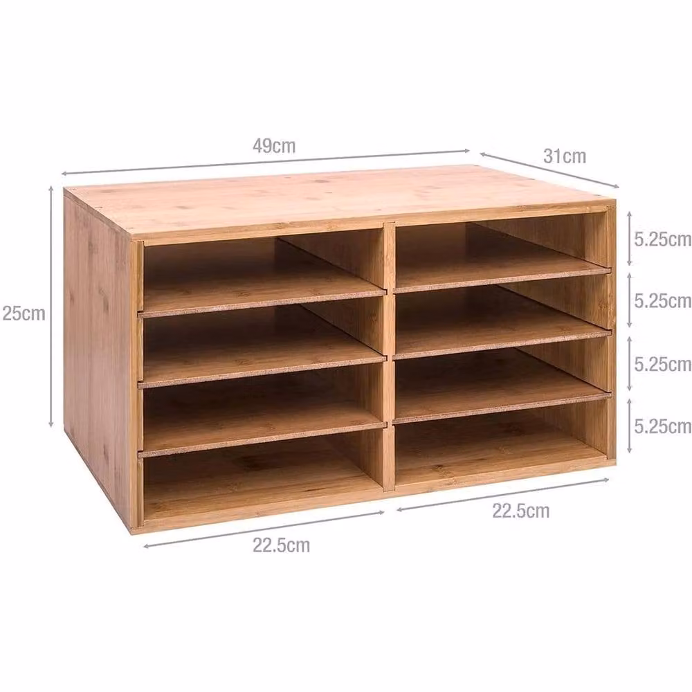 NESTLUNE Hygrad Large Bamboo Desktop A4 Paper File in Brown, W: 100 cm, D: 25 cm, H: 31 cm – 2