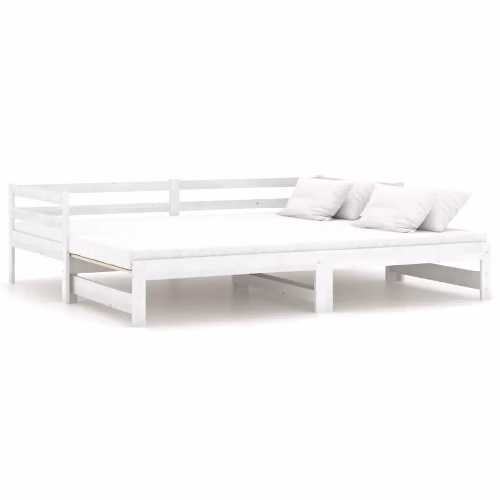 Berkfield Home White Solid Pinewood Pull-out Day Bed – 2