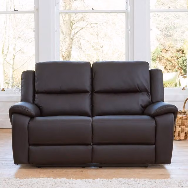 Artemis Home Brookhaven 2 Seat Electric Recliner Sofa in Brown Synthetic Leather